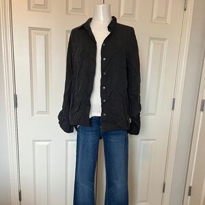 Charcoal Gray/Black button down shirt